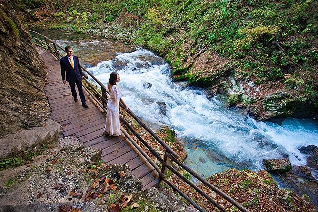 Blejski vintgar ženin in nevesta