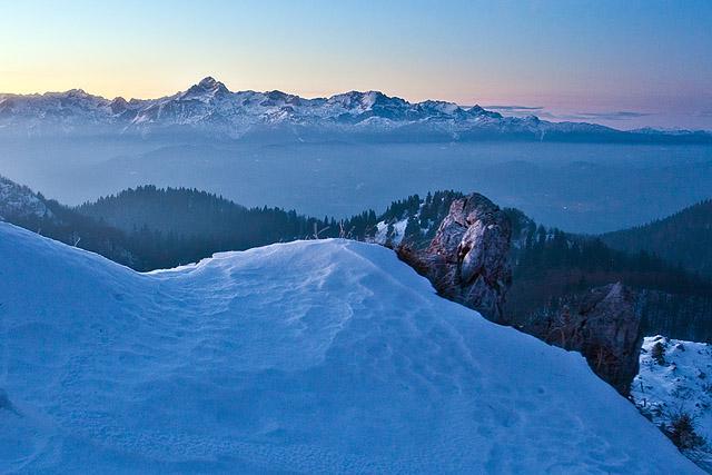 Julijske Alpe zvečer Julijske Alpe zvečer