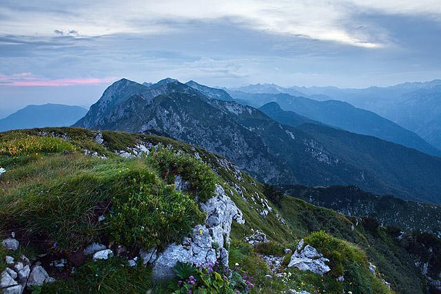 Spodnje Bohinjske gore zvečer