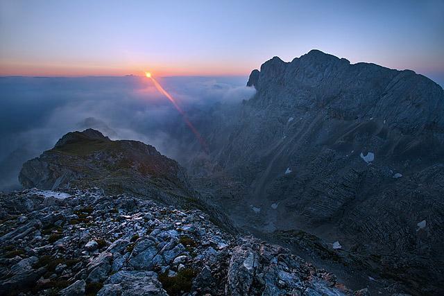 Sončni vzhod Visoka Vrbanova špica